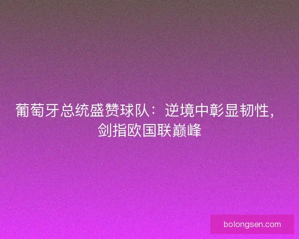 葡萄牙总统盛赞球队：逆境中彰显韧性，剑指欧国联巅峰